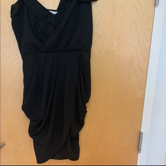 RACHEL Rachel Roy Black Draped Cocktail Dress - Picture 4 of 11